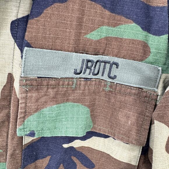 JROTC Coat Mens Large Extra Long Hot Weather Woodlands Camo Combat Button Up - Picture 4 of 8